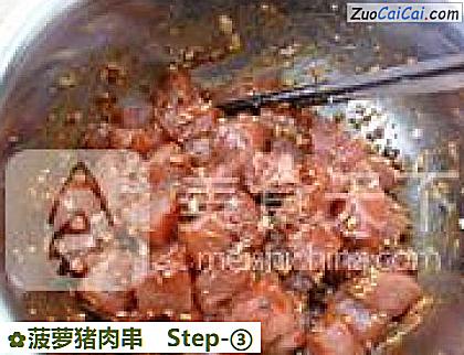 菠萝猪肉串做法第三步骤