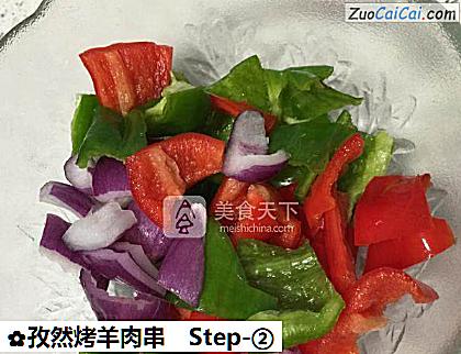 孜然烤羊肉串做法第二步骤