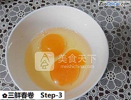 三鲜春卷做法第三步骤