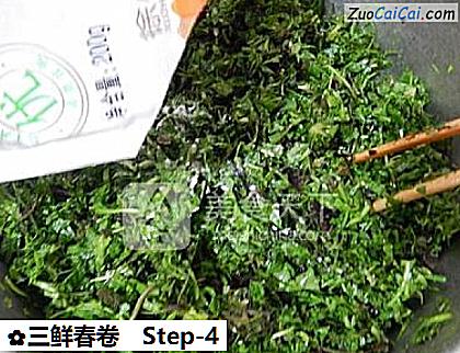 三鲜春卷做法第四步骤