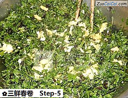 三鲜春卷做法第五步骤