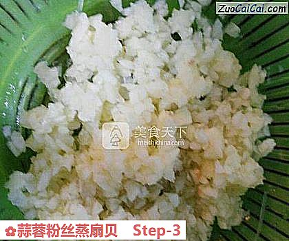 蒜蓉粉丝蒸扇贝做法第三步骤