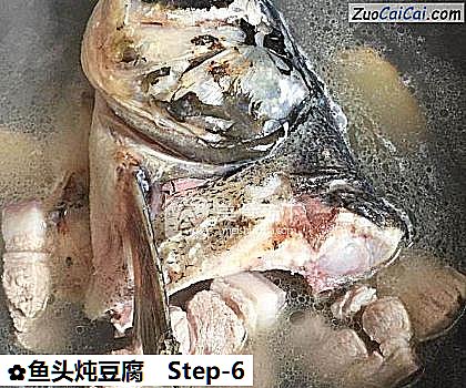 鱼头炖豆腐做法第六步骤