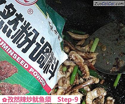 孜然辣炒鱿鱼须做法第九步骤