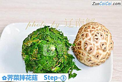 荠菜拌花菇做法第三步骤