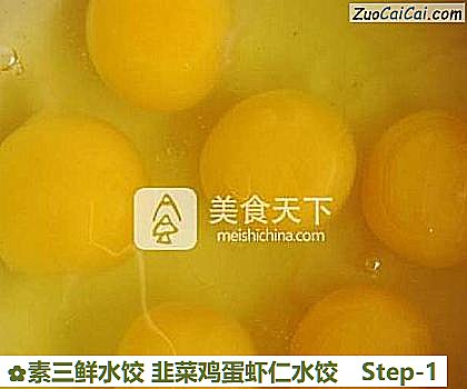 素三鲜水饺韭菜鸡蛋虾仁水饺做法第一步骤