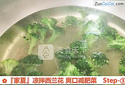 『家夏』凉拌西兰花爽口减肥菜做法第三步骤