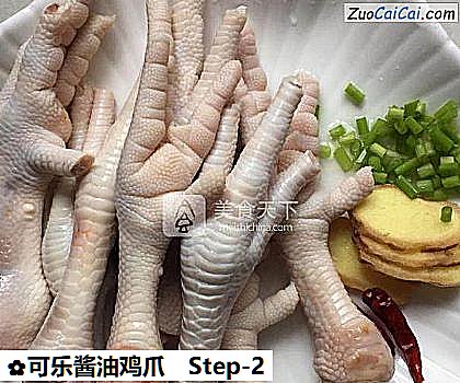 可乐酱油鸡爪做法第二步骤
