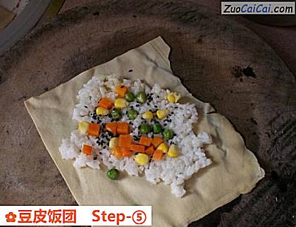 豆皮饭团做法第五步骤