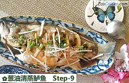 葱油清蒸鲈鱼做法第九步骤