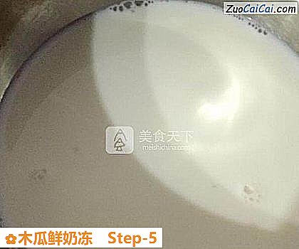 木瓜鲜奶冻做法第五步骤