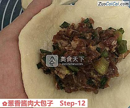 葱香酱肉大包子做法第十二步骤