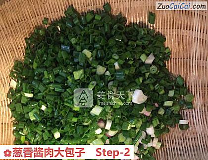 葱香酱肉大包子做法第二步骤