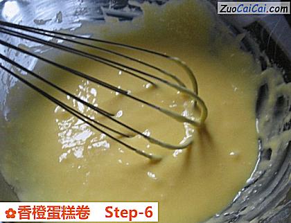 香橙蛋糕卷做法第六步骤
