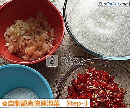 自制酸爽快速泡菜做法第三步骤