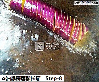 油爆蒜蓉紫长茄做法第八步骤