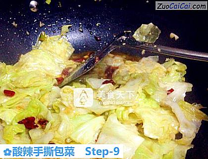 酸辣手撕包菜做法第九步骤