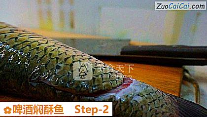 啤酒焖酥鱼做法第二步骤