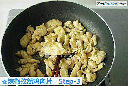 辣椒孜然鸡肉片做法第三步骤