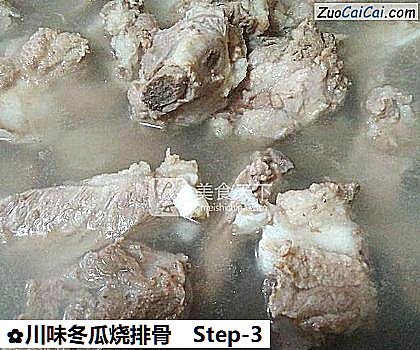 川味冬瓜烧排骨做法第三步骤