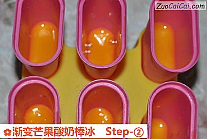 渐变芒果酸奶棒冰做法第二步骤