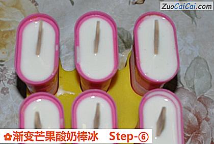 渐变芒果酸奶棒冰做法第六步骤