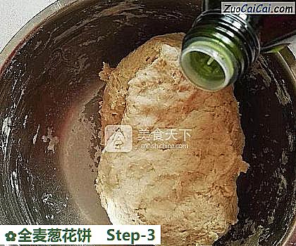 全麦葱花饼做法第三步骤