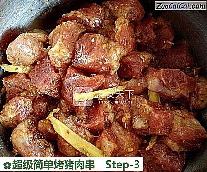 超级简单烤猪肉串做法第三步骤