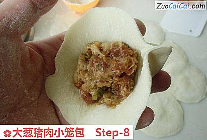 大葱猪肉小笼包做法第八步骤