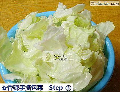 香辣手撕包菜做法第三步骤