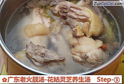广东老火靓汤-花姑灵芝养生汤做法第三步骤