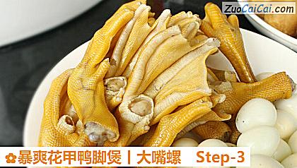 暴爽花甲鸭脚煲丨大嘴螺做法第三步骤