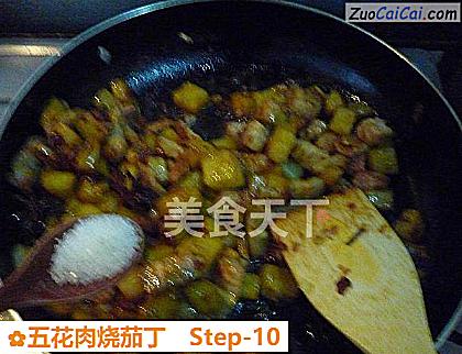 五花肉烧茄丁做法第十步骤