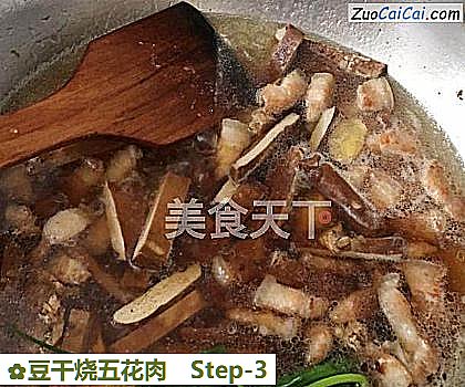 豆干烧五花肉做法第三步骤