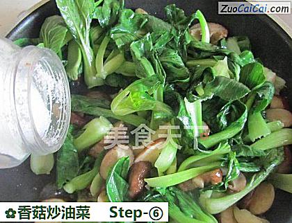 香菇炒油菜做法第六步骤