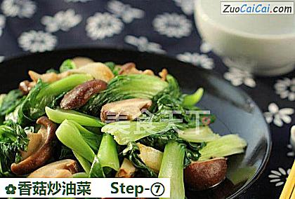 香菇炒油菜做法第七步骤