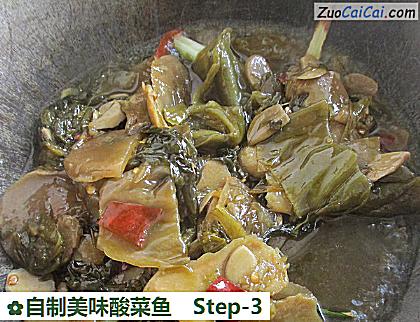 自制美味酸菜鱼做法第三步骤