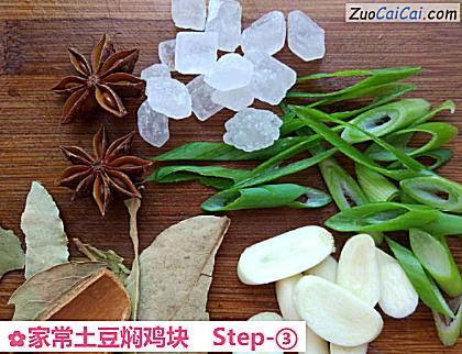 家常土豆焖鸡块做法第三步骤