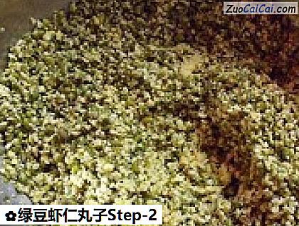 绿豆虾仁丸子做法第二步骤