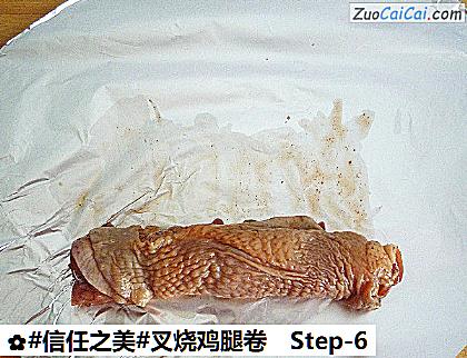 叉烧鸡腿卷做法第六步骤