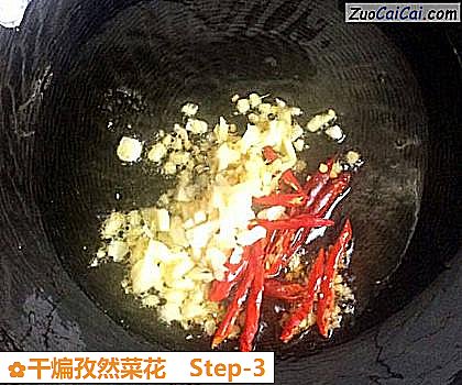 干煸孜然菜花做法第三步骤
