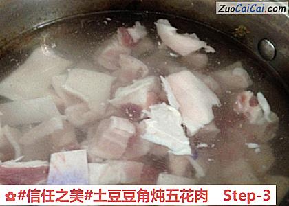 土豆豆角炖五花肉做法第三步骤
