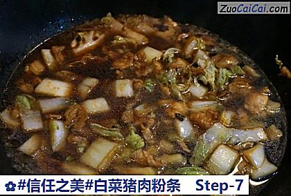白菜猪肉粉条做法第七步骤