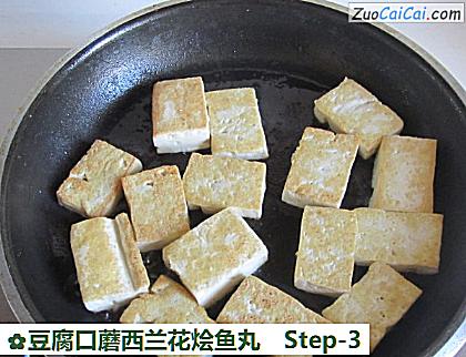 豆腐口蘑西兰花烩鱼丸做法第三步骤