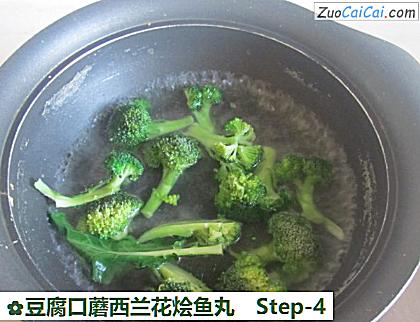 豆腐口蘑西兰花烩鱼丸做法第四步骤