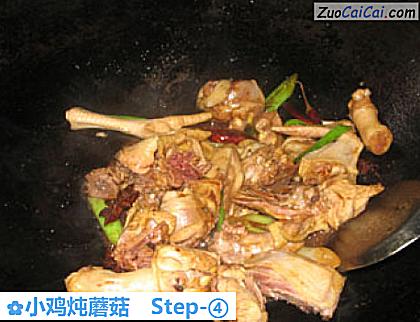 小鸡炖蘑菇做法第四步骤