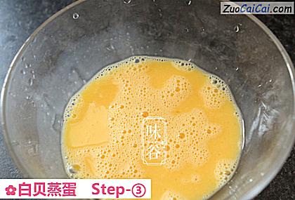 白贝蒸蛋做法第三步骤