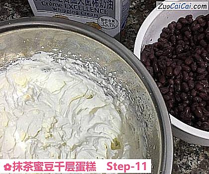 抹茶蜜豆千层蛋糕做法第十一步骤
