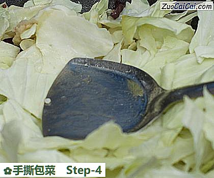 手撕包菜做法第四步骤