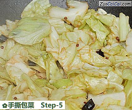 手撕包菜做法第五步骤
